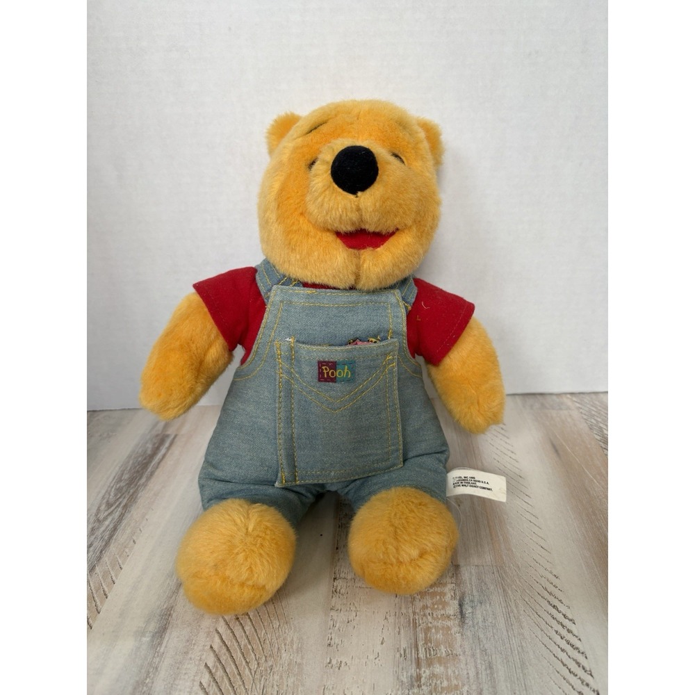 Vintage 1995 Mattel Disney Stuffed Winnie the Pooh With Book Attached